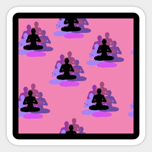 Yoga Pose Vector Background Pattern Seamless Sticker